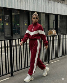 Дамски спортен плюшен сет ELP9446 burgundy