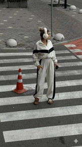 Дамски спортен плюшен сет ELP9446 white