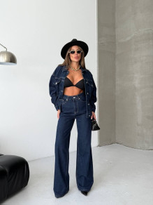 Дамски дънков сет риза и дънки SQ14582