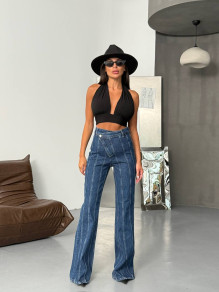 Дамски ефектни дънки SQ13832