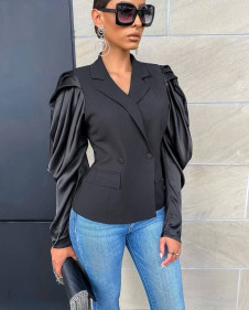Дамско елегантно сако със сатенени ръкави NI1450 черен